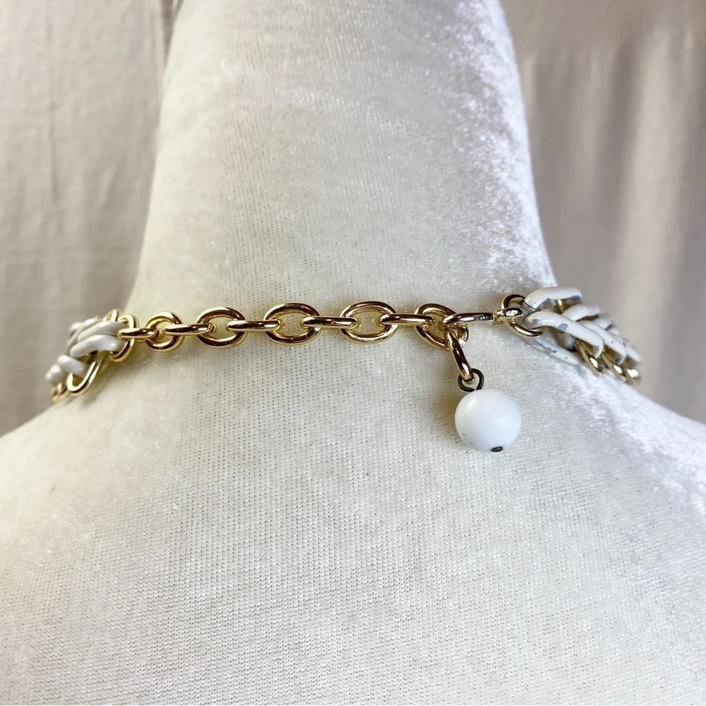 Vintage gold and white choker and earring set